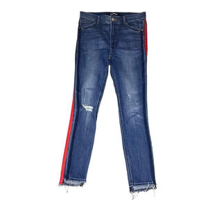 Express Jeans Women's Size 8R High-Rise‎ Ankle Jeggings with Red Side Stripe